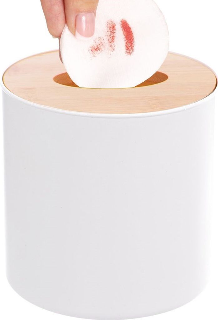 Kleiner Badezimmer-Abfalleimer, Tischplatte, Bambus