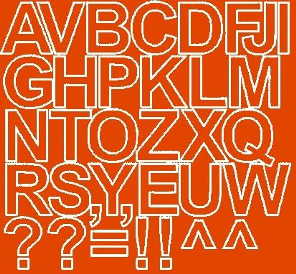 Lettere Alfabeto Adesive Arancio Opaco 4cm | Stickers Vinile Outdoor