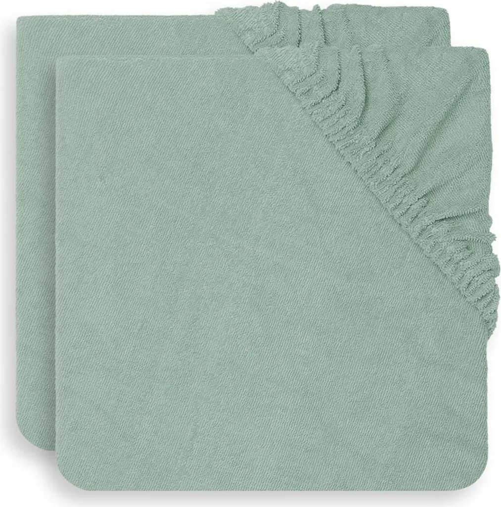 Pack 2 Housses Éponge Jollein Douces 50x70cm - Vert Cendré 1199