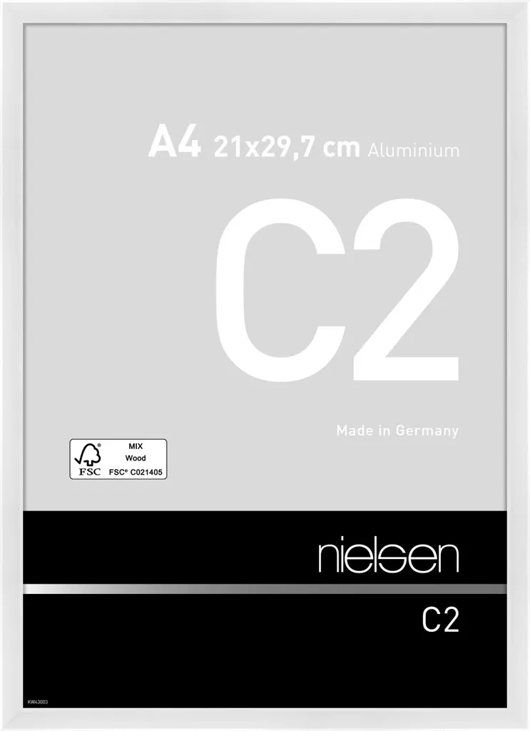 Nielsen C2 21x29,7 cm Bianco Lucido - Cornice Artistica per Foto A4
