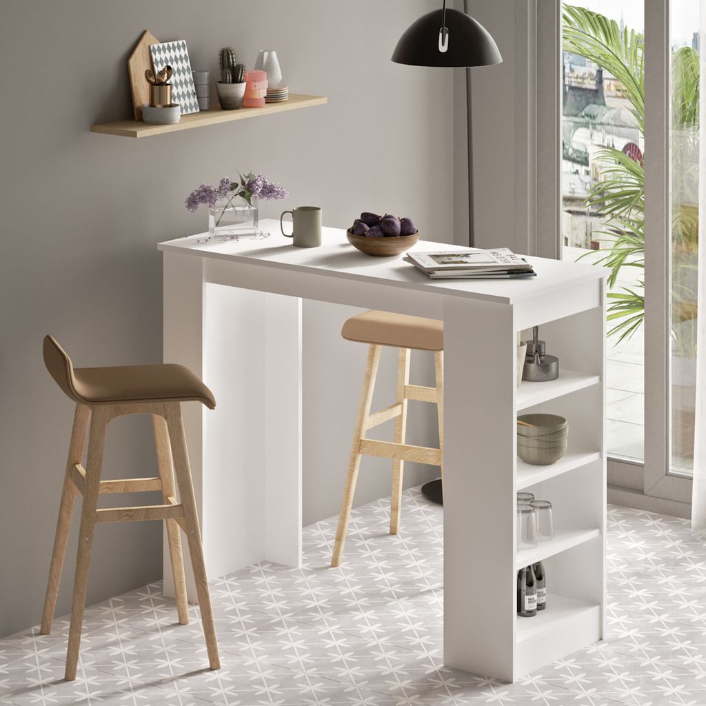 Skye Decor, St1-W, vysoký stůl, bílý, 100 % MELAMÍNOVÁ Obrázek produktu 