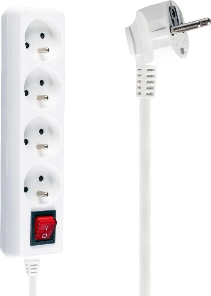 Prolunga Elettrica 4 Prese 1.5m 16A | Robusta Multipresa con OFF