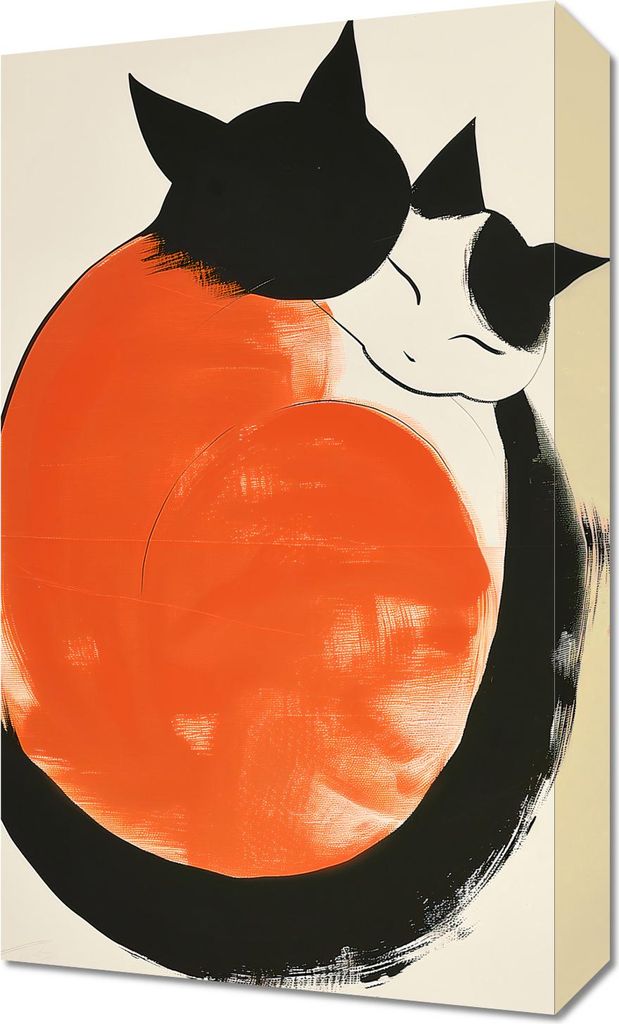 Bild 30x50cm Yin und Yang Katzen