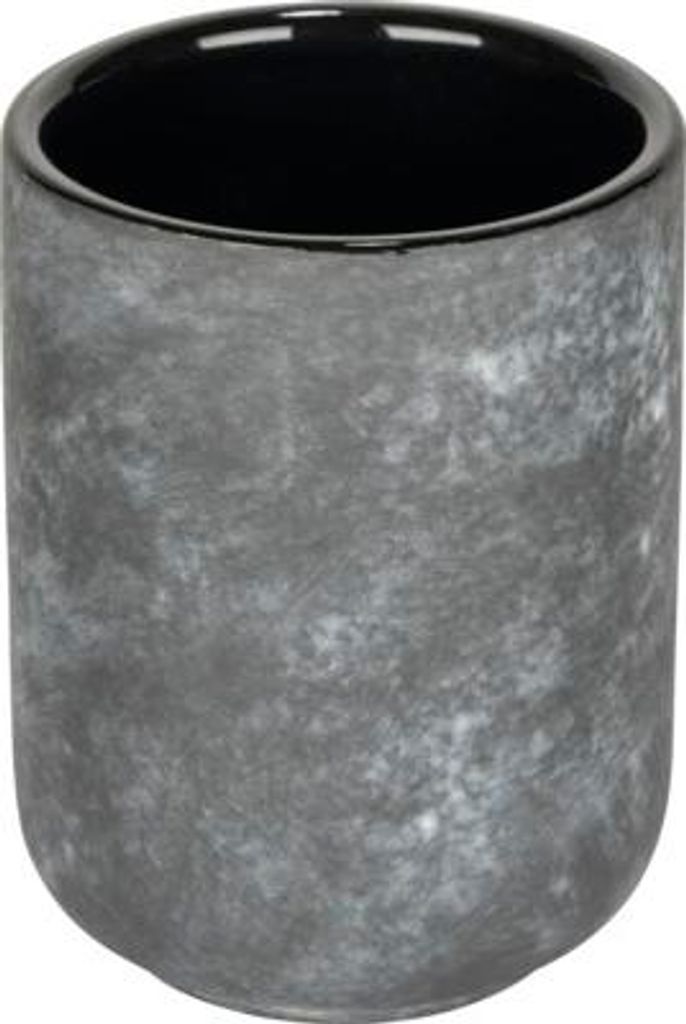 WENKO Sacile, Freistehender Zahnbürstenhalter, Keramik, Grau, 75 mm, 75 mm, 100 mm