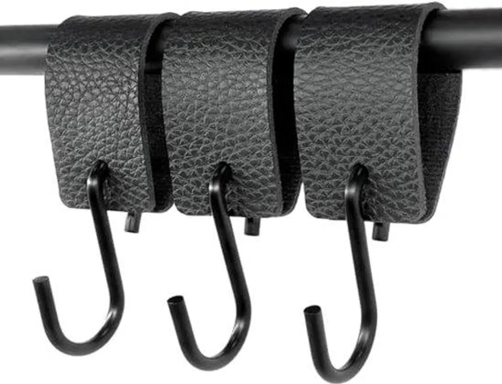 Crochets métalliques noirs lot de 3, supports solides pour vêtements