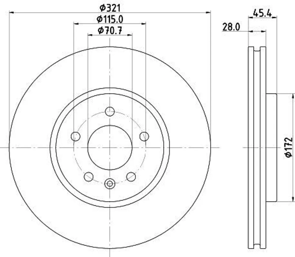 Disque de frein HELLA 8DD 355 132-171 pour Opel Insignia B Z18 OE 13517853