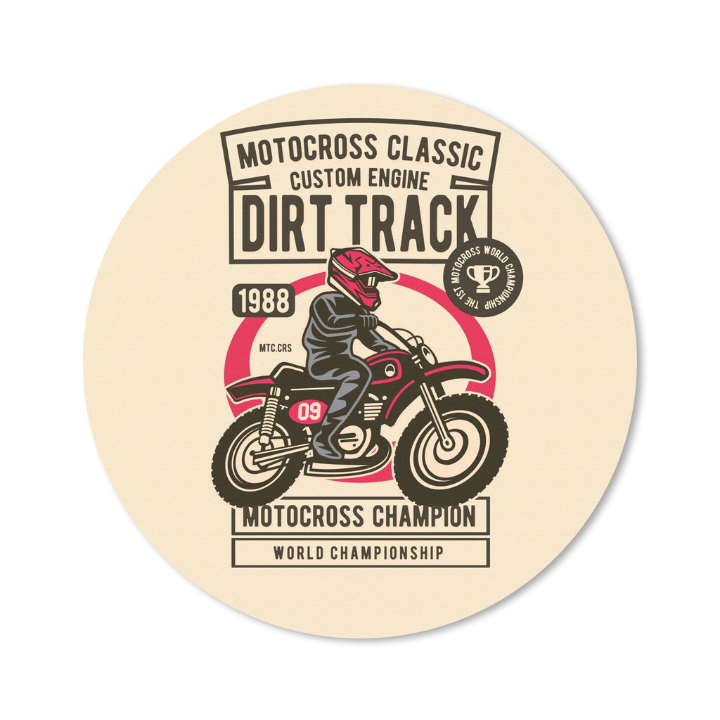 MuchoWow Mauspad Mousepad Motocross - Zeichnung - Retro 50x50 cm - Mousepads - Maus Mat - Pad - Mausunterlage - Vinyl