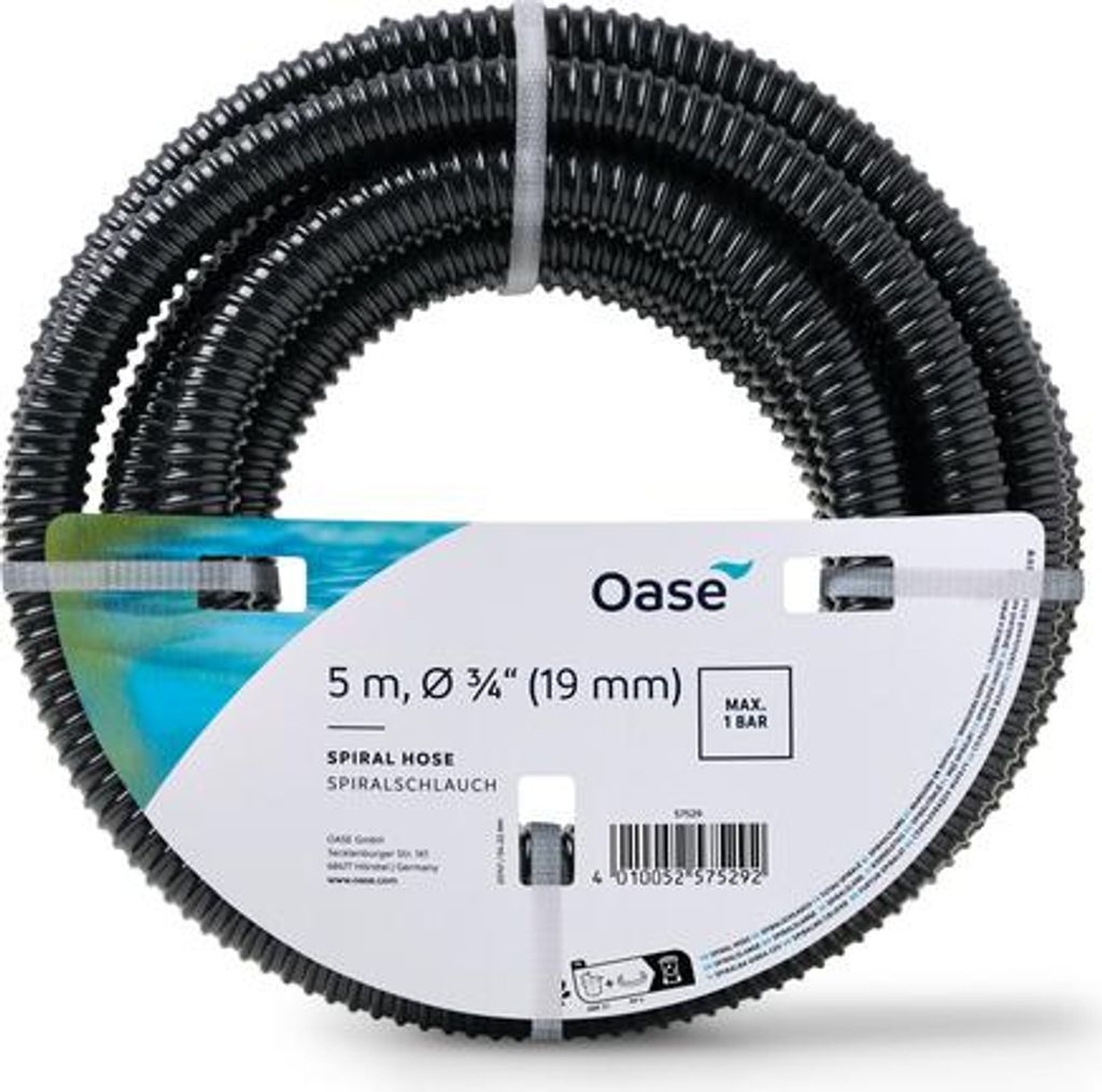 OASE 57562 - 10 m - Schwarz - Nur der Schlauch - PVC - 1 bar - 1,9 cm