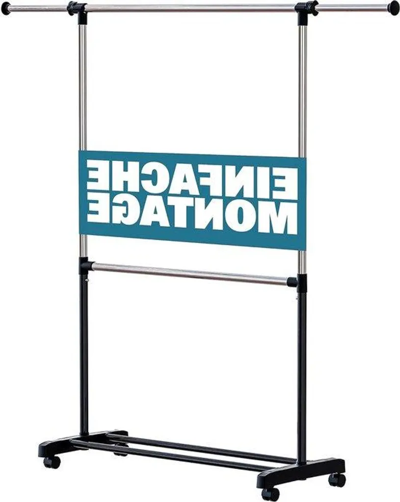 Penderie mobile extensible avec barre de suspension robuste de 50 cm