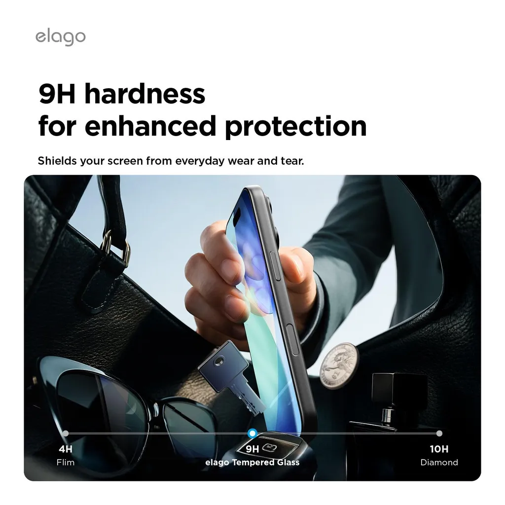 Verre blindé iPhone 17 Pro Elago 9H : protection d'écran anti-rayures - 6