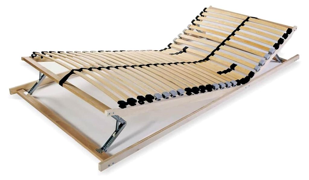 Lattenrost mit 28 Latten und 7 Zonen, verstellbar aus Buchen- und Birkenholz, 90x200 cm