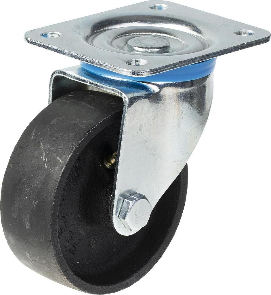 100mm-Lenkrolle mit schwarzem Gussrad