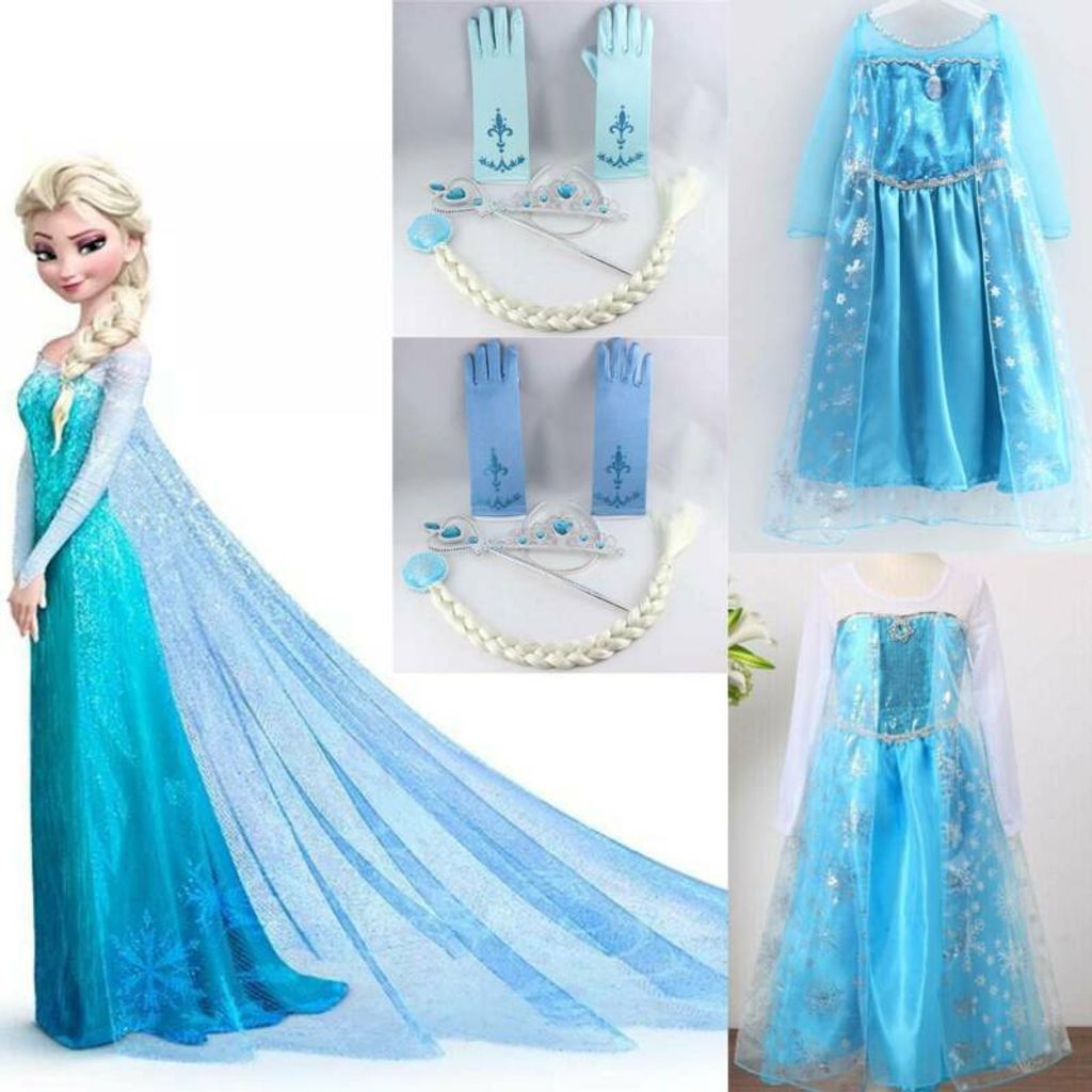 Eiskönigin Frozen 2 Elsa Kleid Party Ballkleid Karneval Cosplay Festkleid Kostüm