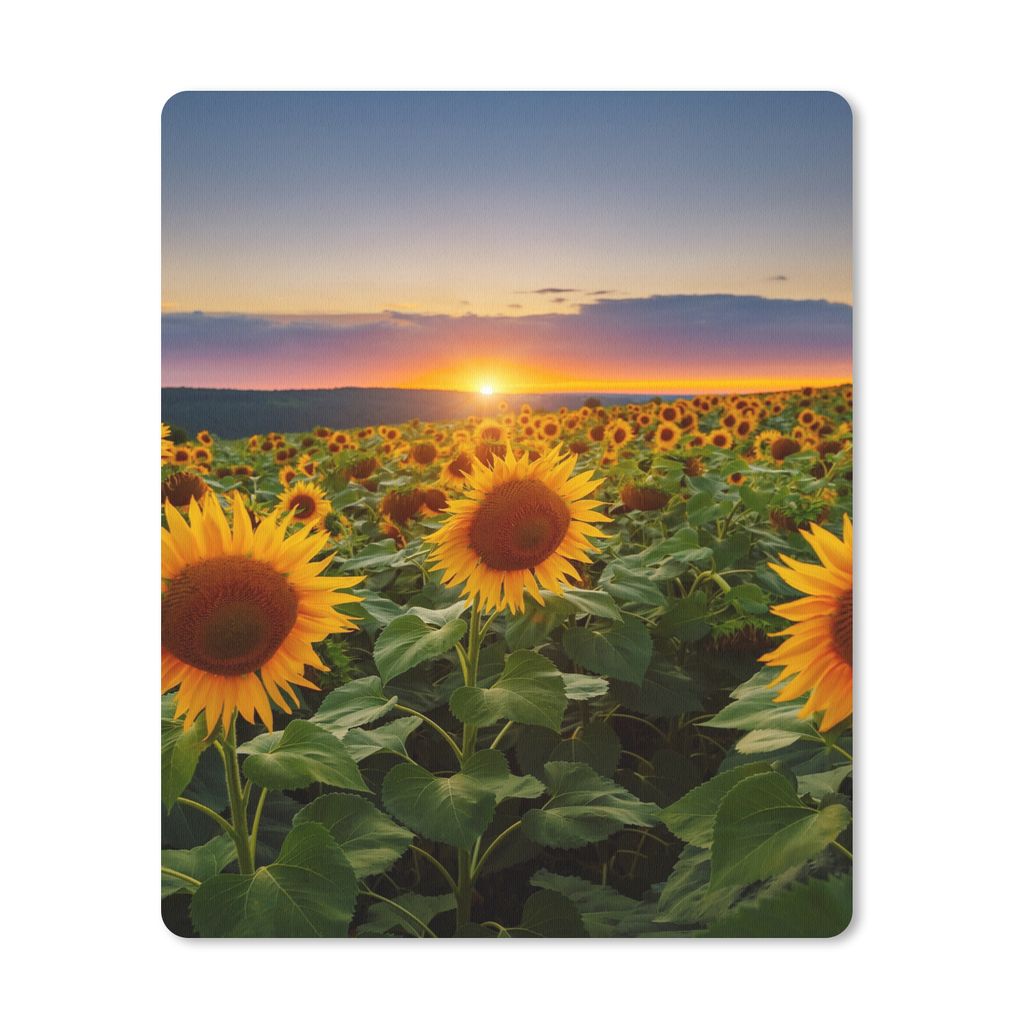 MuchoWow Mauspad Mousepad Blumen - Nacht - Sonnenuntergang - Sonnenblume - Horizont 19x23 cm - Mousepads - Maus Mat - Pad - Mausunterlage - Mausp...