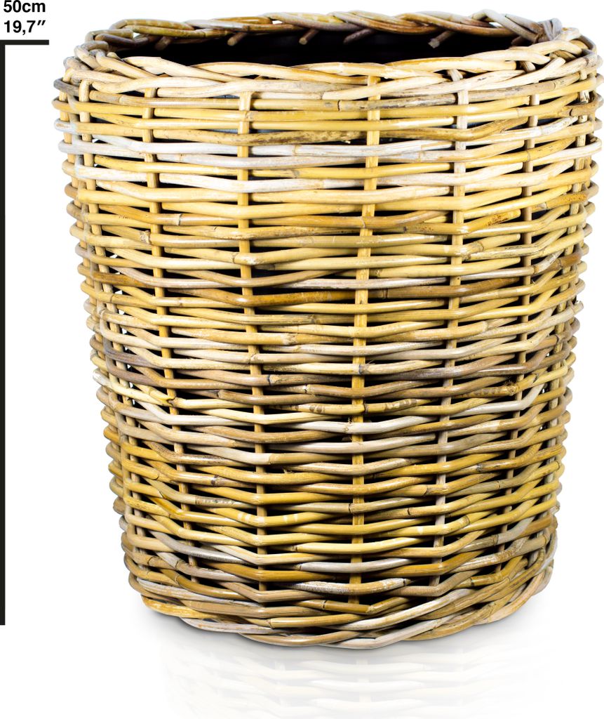 VAN DER LEEDEN DRYPOT® Rattan Pflanzkübel Grau Ø 45 cm - Produktbild 7