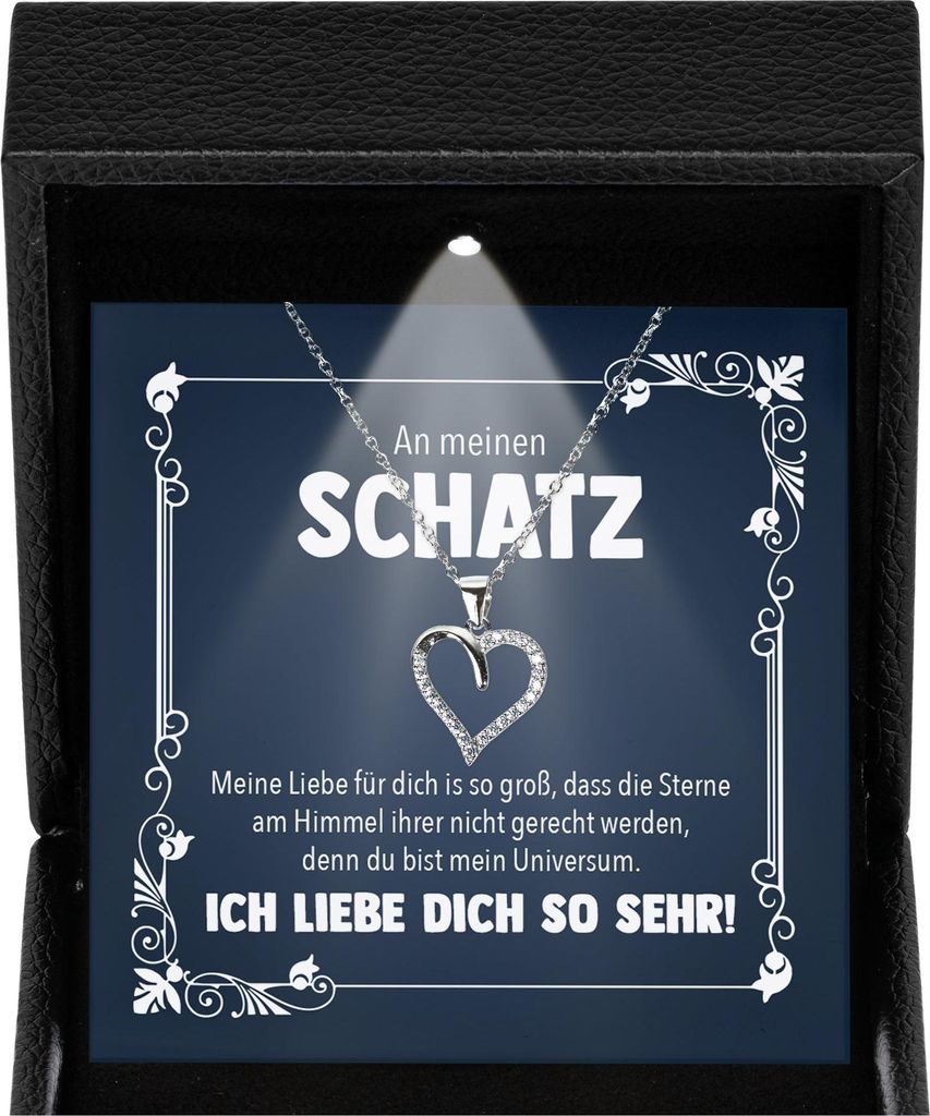 22Feels Damen Schmuck Ich Liebe Dich Geschenk - Silber 925/000 Herz Halskette - Frauen Hochzeitstag Ehefrau Schatz Valentinstag für Sie Jahrestag ...