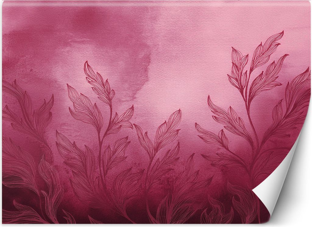 Vlies fototapete Pflanzen Wiese Rosa 100x70 cm Feeby Rosa inkl. Kleber einfache Montage