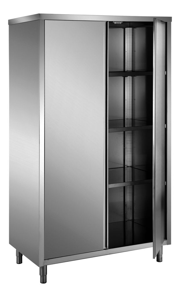 SARO Edelstahl-Lagerschrank mit 2 Flügeltüren, 1200x700 mm, Produktbild 