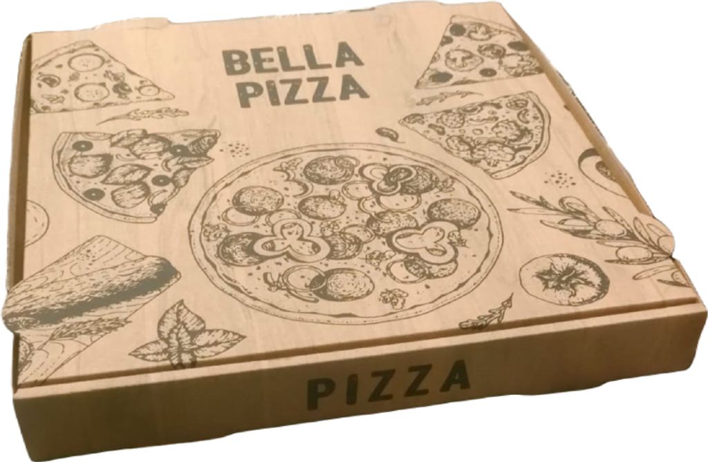 100 Pizzakartons Pizzaboxen aus Pappkarton 40x40x4cm Bella Pizza „FRANCIA“ Braun