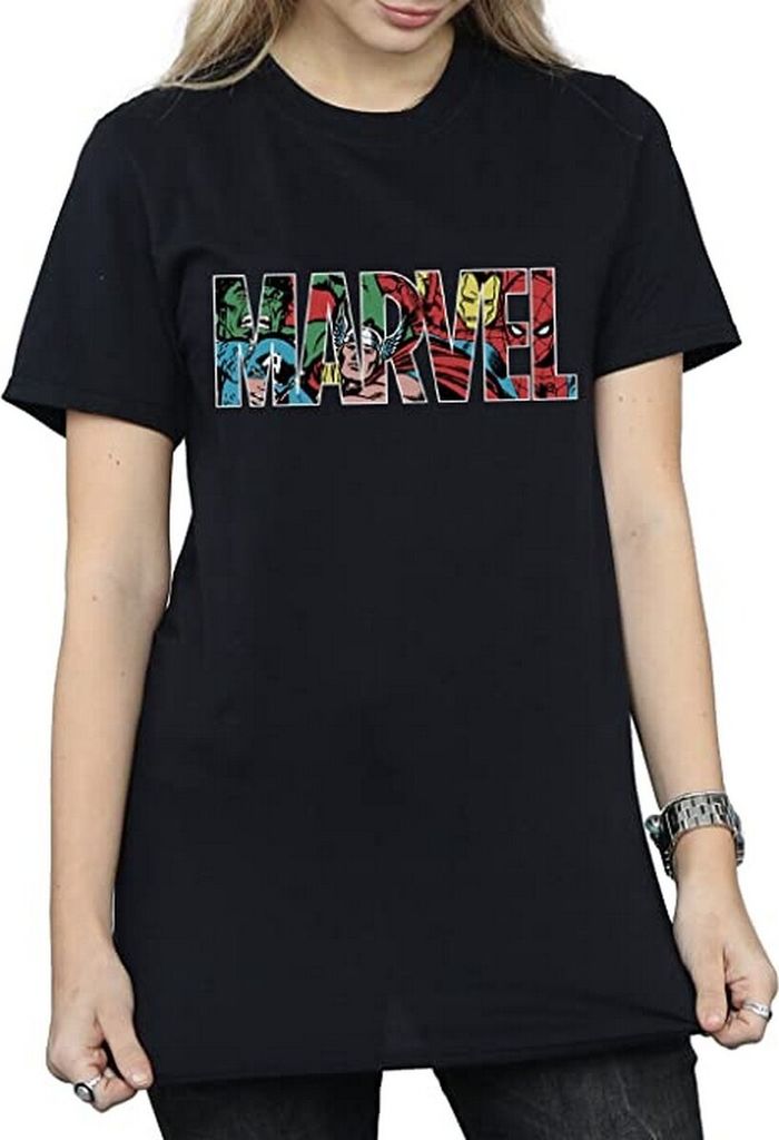 Marvel Comics - T-Shirt Logo für Damen BI1677 (XXL) (Schwarz)