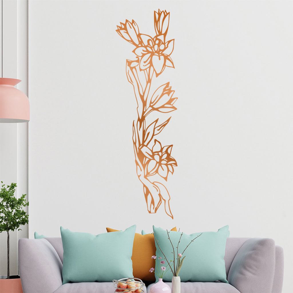 Blumen - Ranken Wandtattoo in 6 Größen - Wandaufkleber Wall Sticker - Dekoration, Küche, Wohnzimmer, Schlafzimmer, Badezimmer