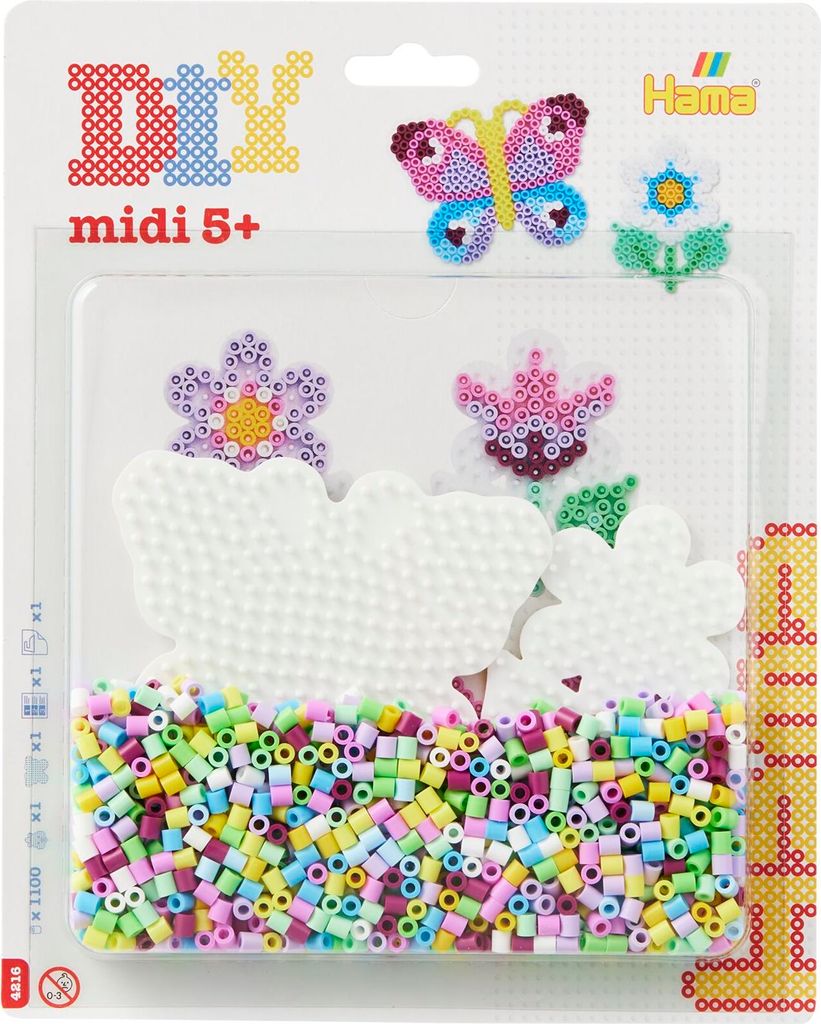 Hama Bügelperlen midi "Schmetterling/Kleine Blume" Blister Produktbild 