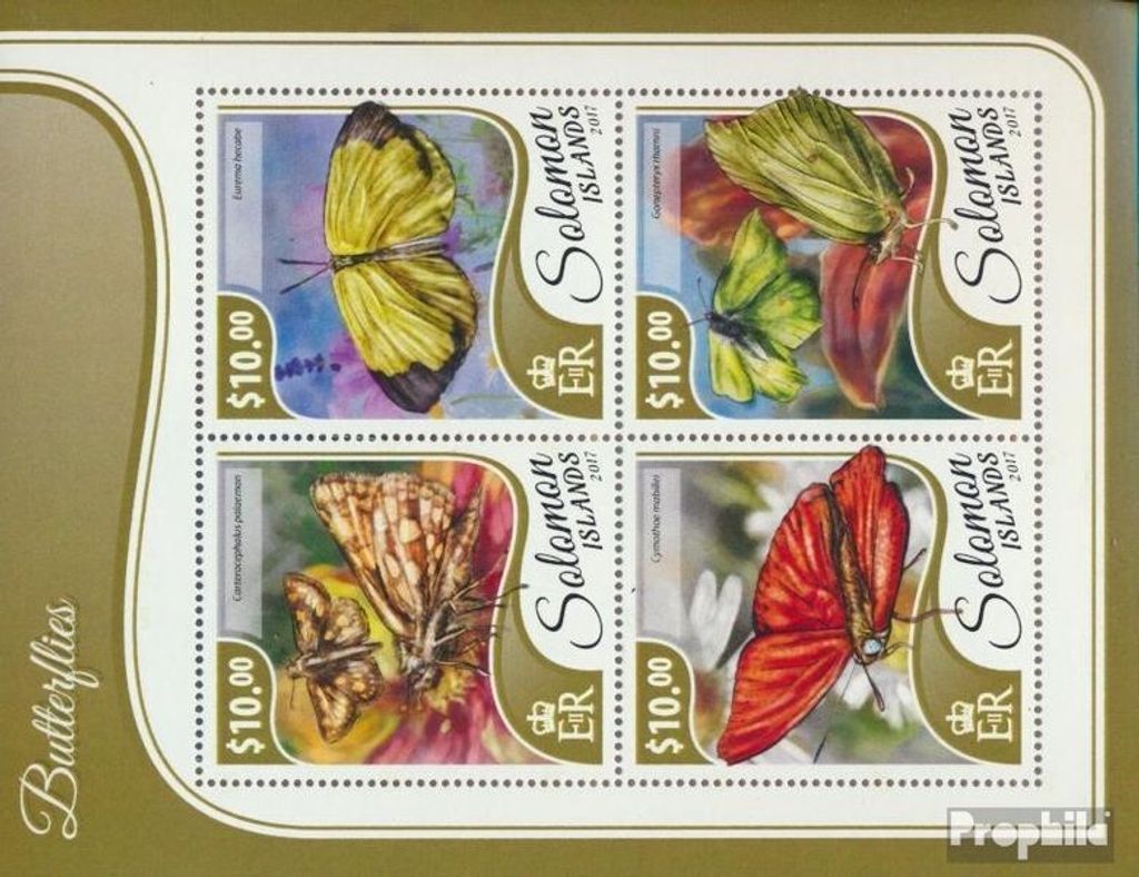 Briefmarken Salomoninseln 2017 Mi 4642-4645 Kleinbogen Produktbild 