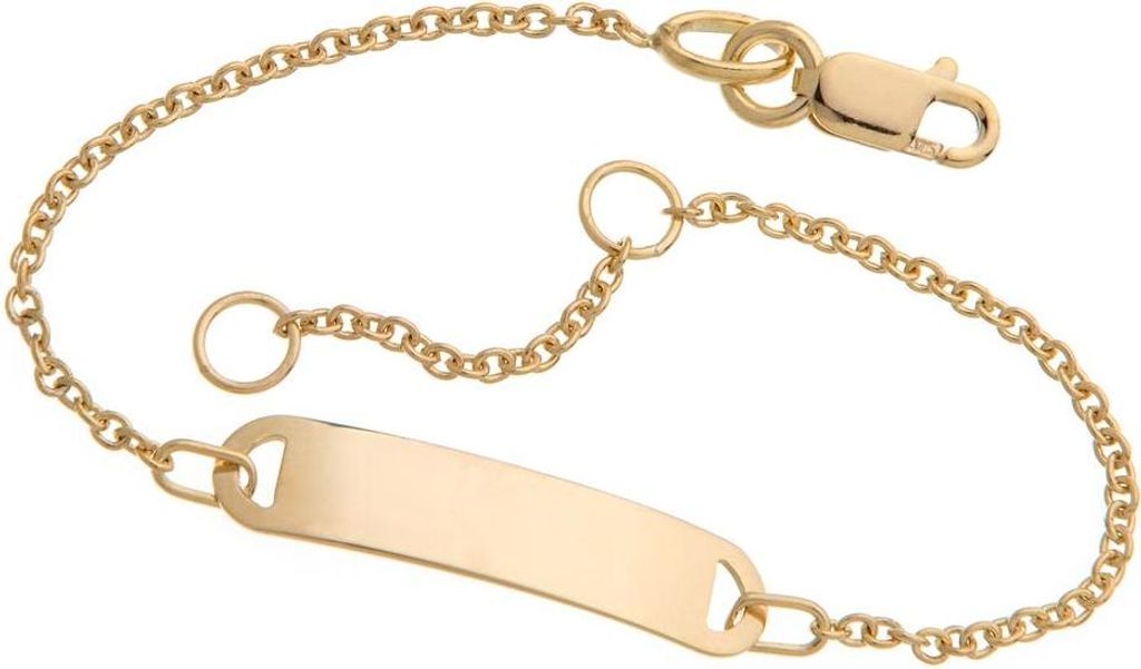 SILBERKETTEN STORE Kinder-Gravurarmband Mod. IDBo-1 - 375 Gelbgold - 15cm