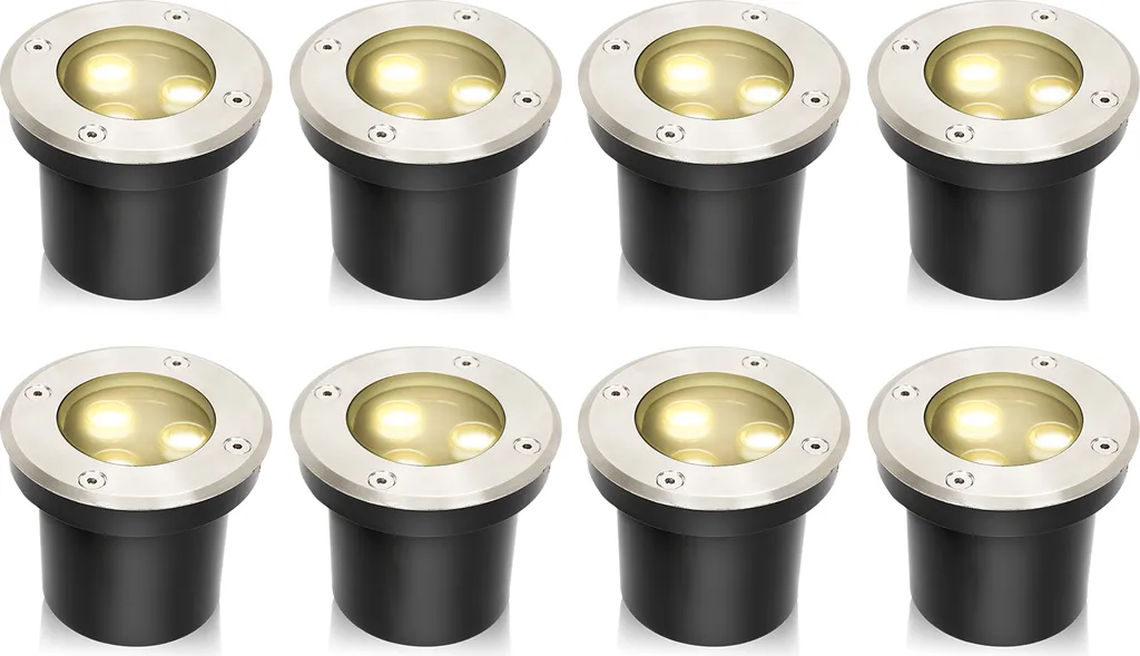 TolleTour 12x 3W luce a terra IP65 luce LED per esterni faretto da incasso a terra lampada a terra bianco caldo