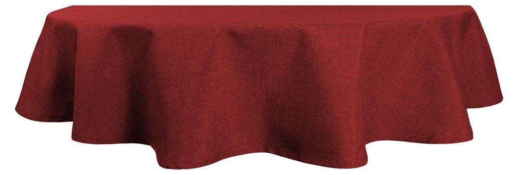 Tischdecke oval bordeaux 135x180 cm Leinenoptik Lotuseffekt Produktbild 