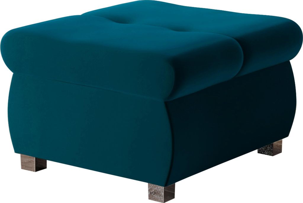 MIRJAN24 Polsterhocker Orkan Klein, Moderne Sitzhocker vom Hersteller, Holzkonstruktion, 60x60x39 cm (Farbe: Venus Velvet 2911)