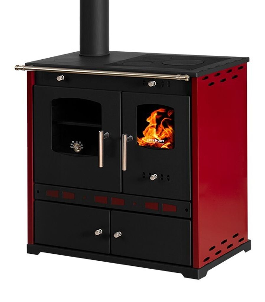 P. Eco LUX Bordo stufa a legna - 7,38 kW piano cottura in Immagine del prodotto 