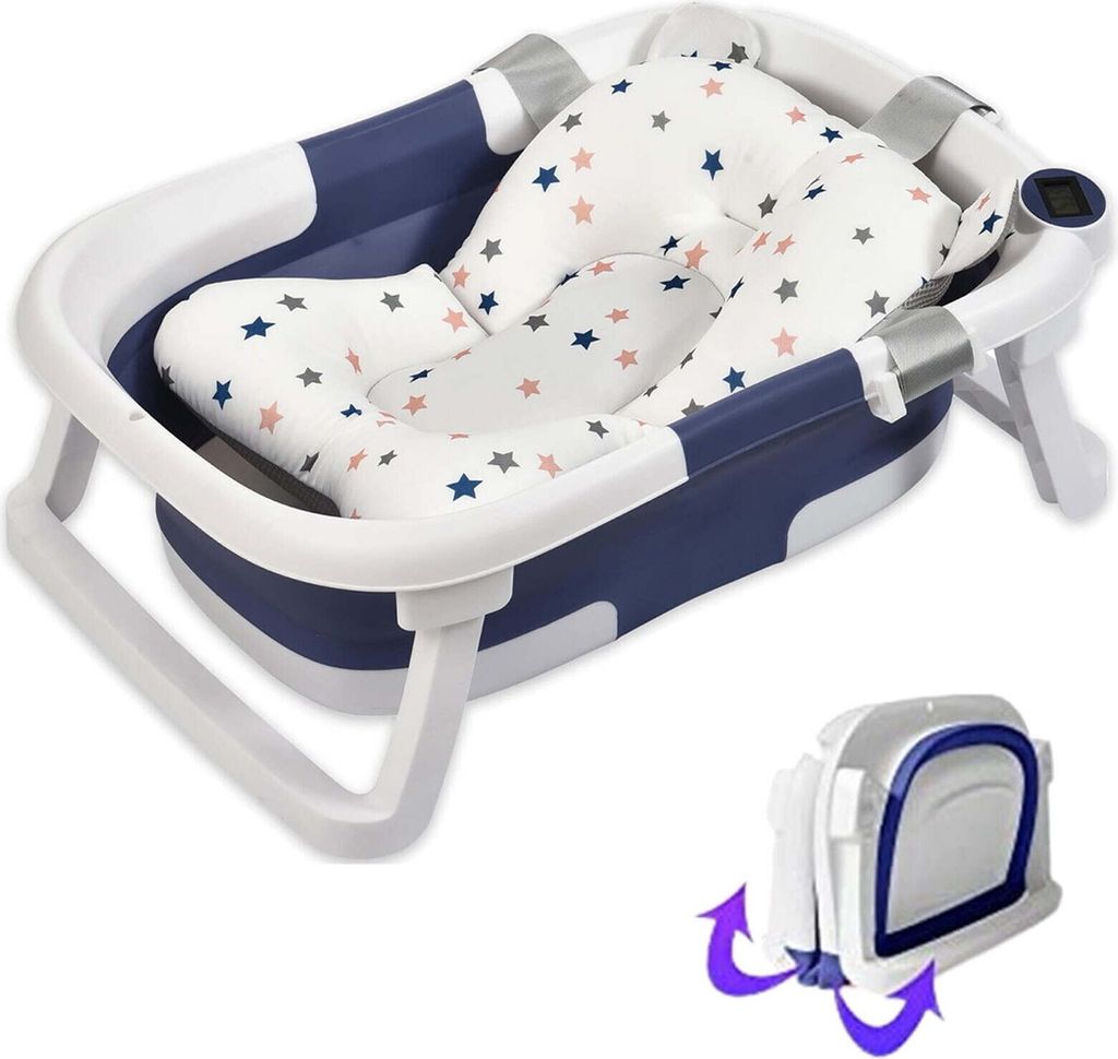Baby Badewanne Faltbare Babybadewanne mit Thermometer, Produktbild 3