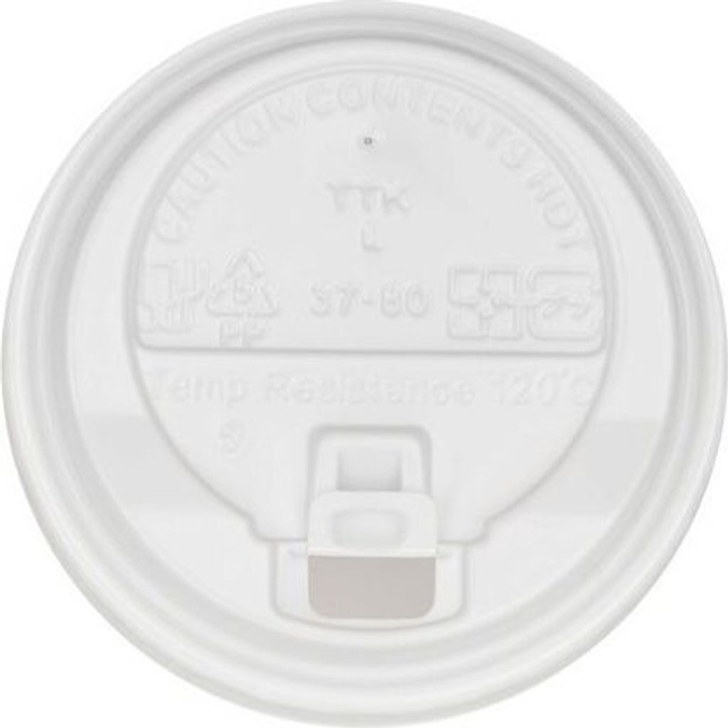 200x Domdeckel mit Verschlußklappe weiß für Pappbecher Produktbild 