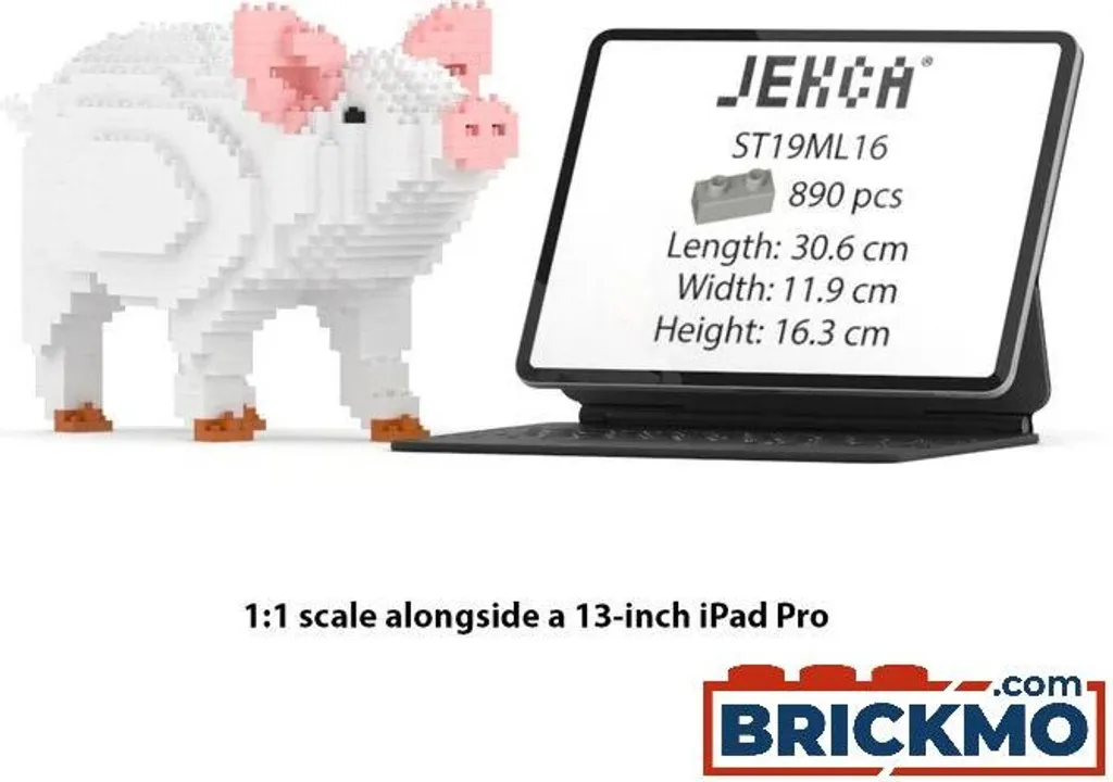 JEKCA Bricks Pig 01 ST19ML16 Statue de Cochon en Blocs de Construction