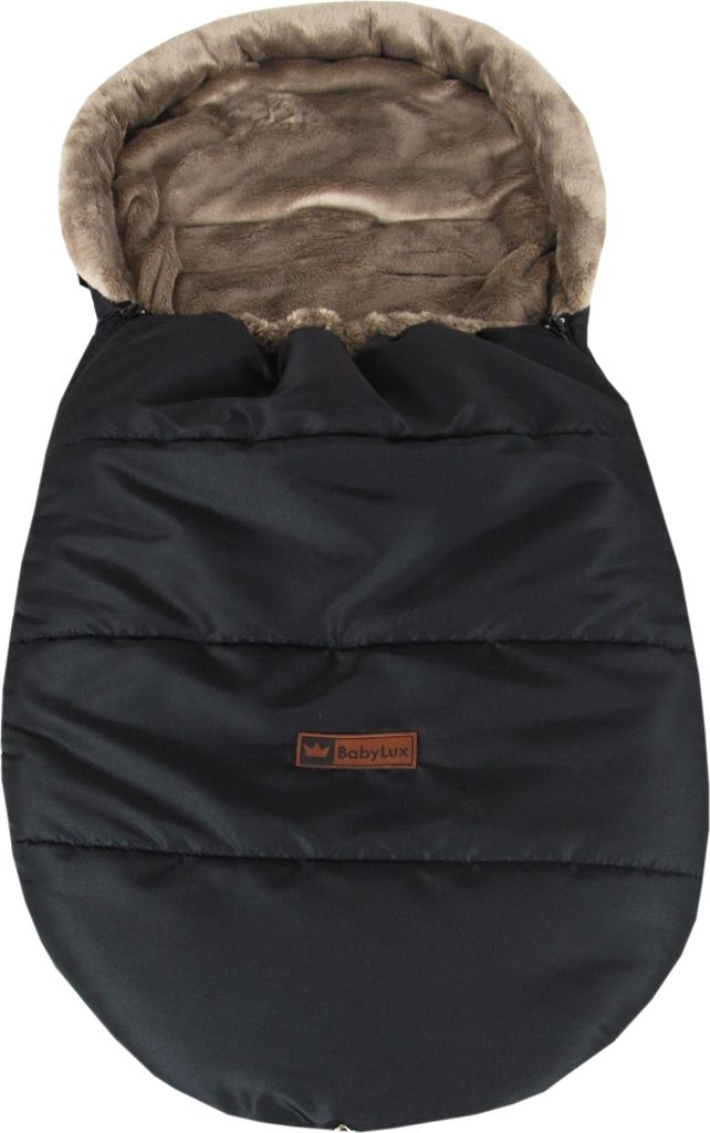 BABYLUX Fußsack Winterfußsack Kinderwagenfußsack Babyfußsack Kinderwagen "Cozy" K26 - Schwarz / Beige