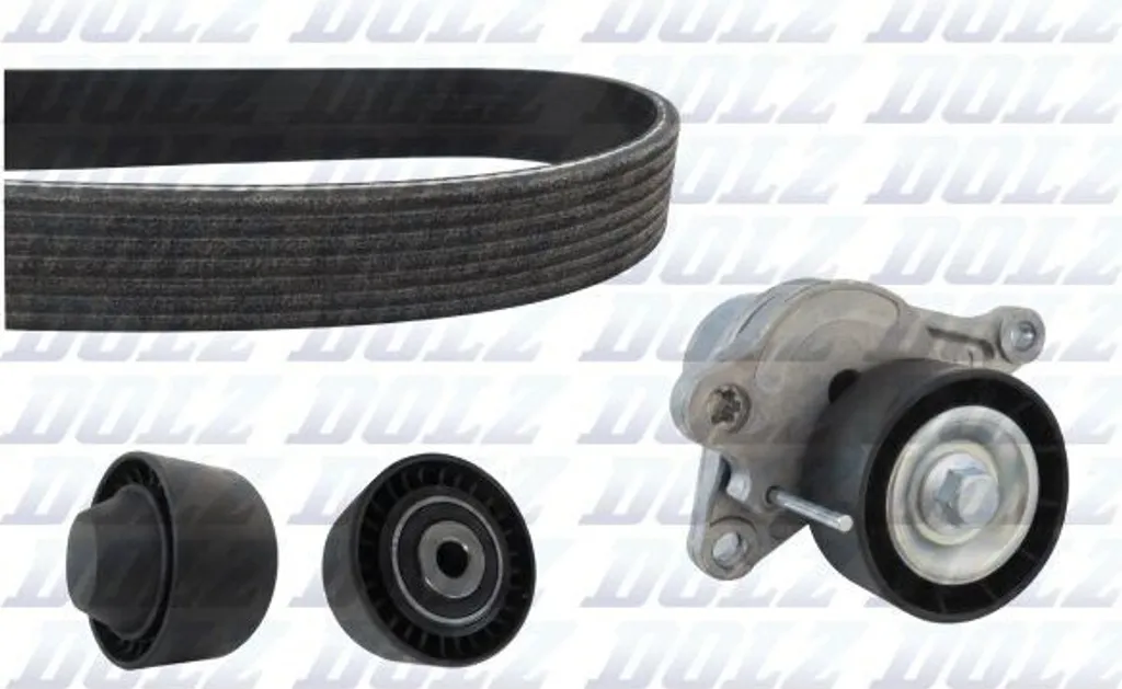 Courroie d'accessoire nervurée Kit complet DOLZ SKD206A Vivaro A Fourgon