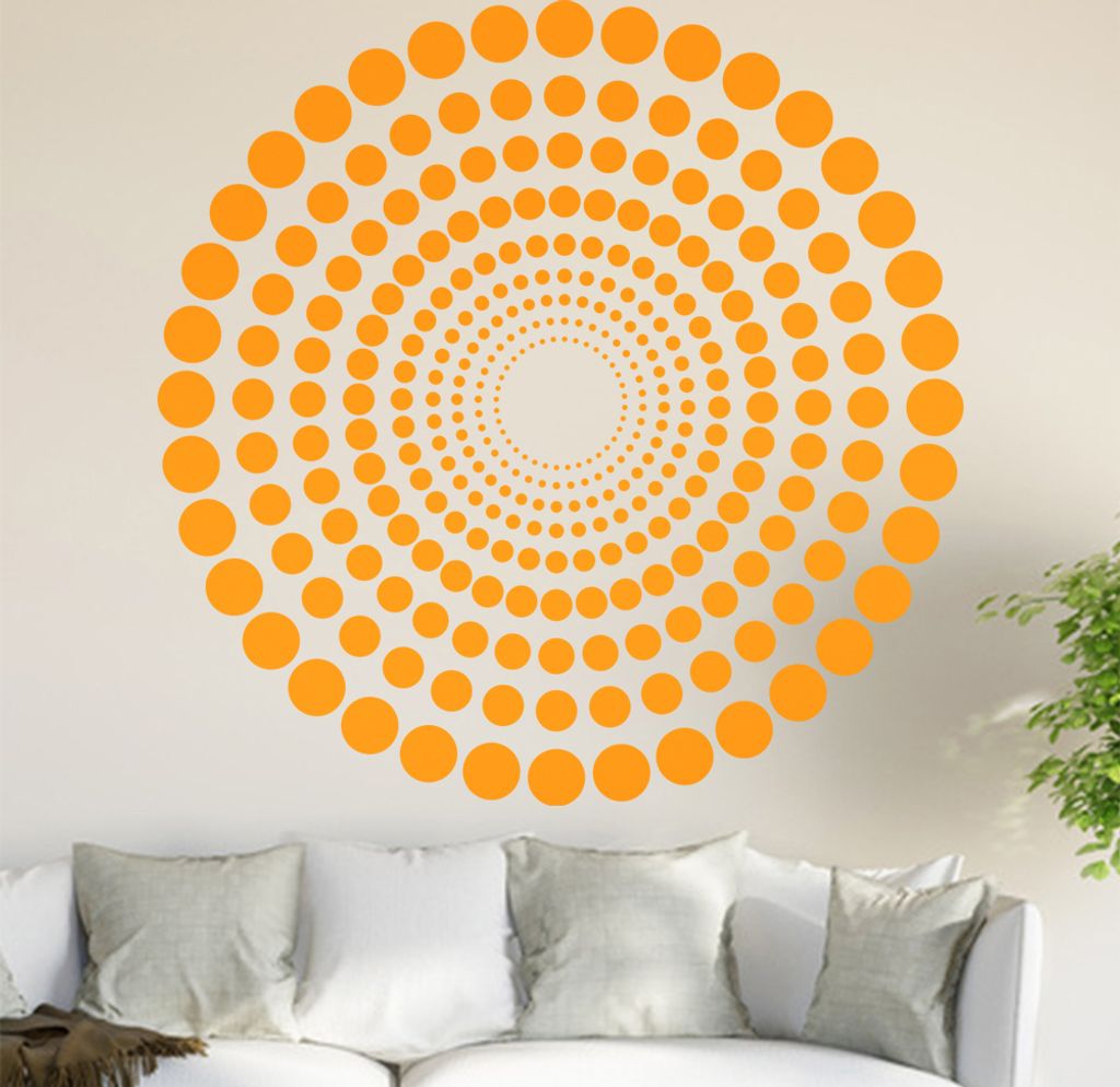 Kreis Ornament Wandtattoo in 6 Größen - Wandaufkleber Wall Sticker - Dekoration, Küche, Wohnzimmer, Schlafzimmer, Badezimmer