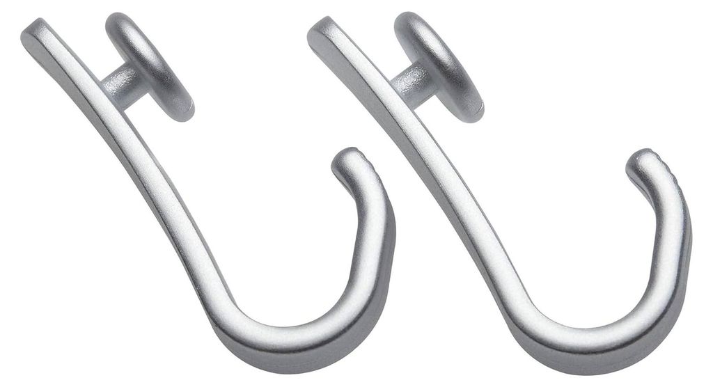 Ersatzhaken für Easy-Roll Duschvorhangstange, Duschvorhangringe aus Kunststoff, 12 Stück, Farbe: Chrom-matt