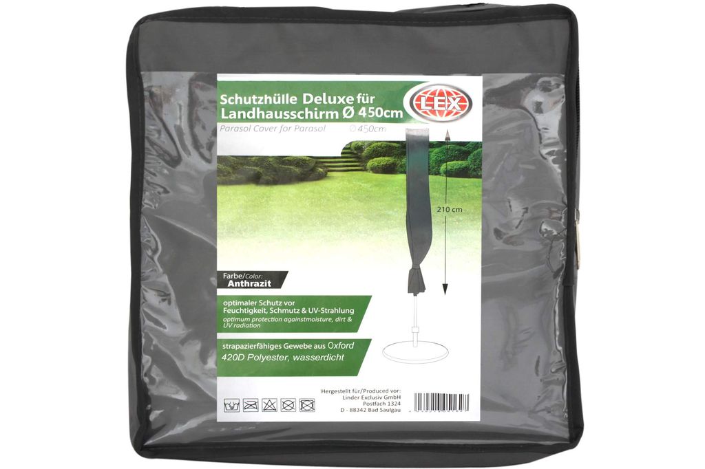 Schutzhülle Deluxe für Landhausschirm 450 cm Ø Anthrazit