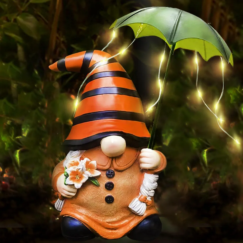 Éclairez votre jardin sans fils : nain de jardin solaire étanche résistant