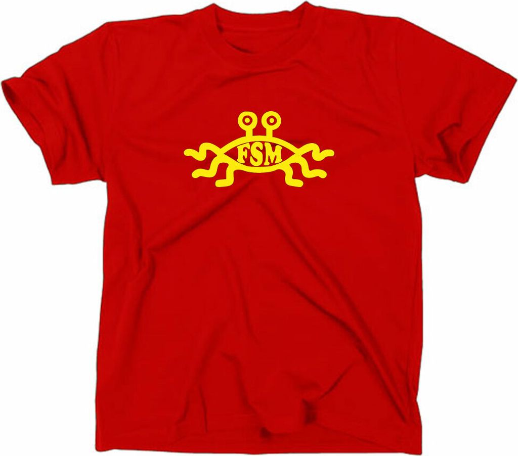 Styletex23 T-Shirt Das Fliegende Spaghettimonster Logo, rot, M