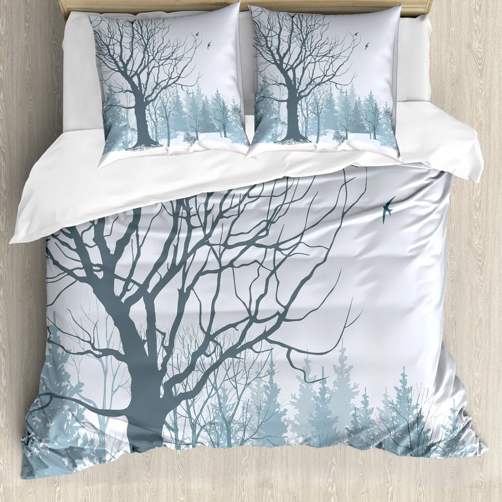 Copripiumino Aesthetic ABAKUHAUS Blu Petrolio Foresta 155x220