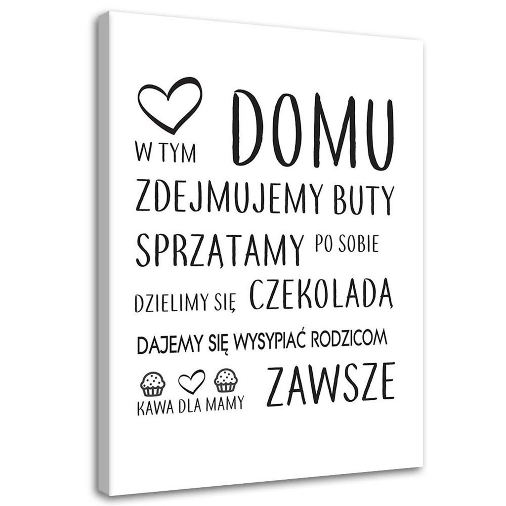 Leinwandbild in diesem haus typografie 70x100 cm Feeby grau wandbild bereit zum aufhängen