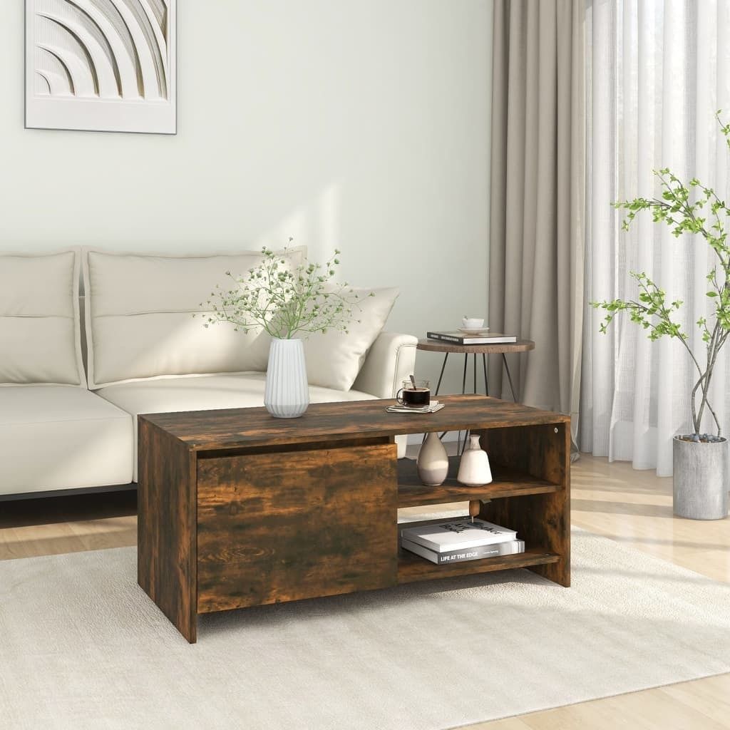 Maison Exclusive - Couchtisch Räuchereiche 102x50x45 cm Holzwerkstoff