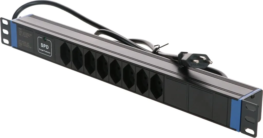 Multiprise rackable suisse 19 pouces avec protection Master Overload