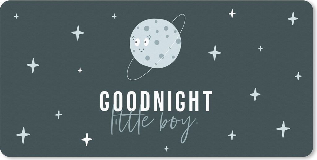 MuchoWow Schreibtischunterlage Zitate - Jungen - Gute Nacht kleiner Junge - Sprichwörter - Kinder - Kinder - Kleiner Junge 80x40 cm - XXL Mauspa...