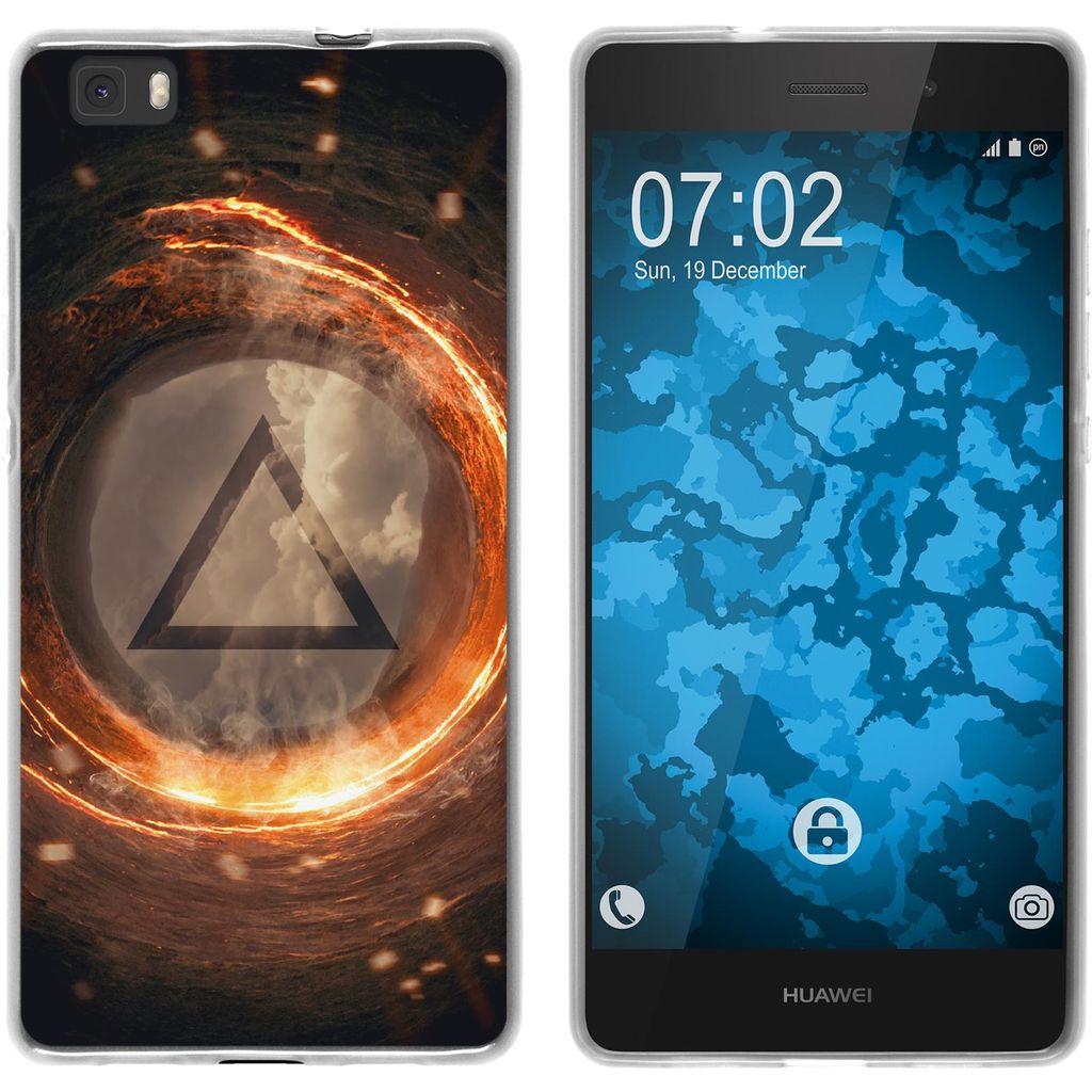 PhoneNatic Case kompatibel mit Huawei P8 Lite 2015 (1.Gen.) Silikon-Hülle Element Feuer M3
