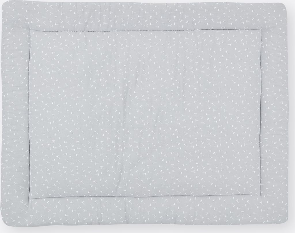 KraftKids Krabbeldecke Musselin grau Pusteblumen 130 cm x 130 cm