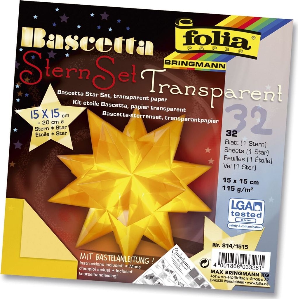 Folia Bascetta Stern Weihnachtsstern 3D Origamistern Produktbild 8
